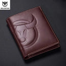 BULLCAPTAIN Fashion Big Logo Man Wallet High Quality RFID Wallet Coin Purse Compact Mini Card Holder Genuine Leather