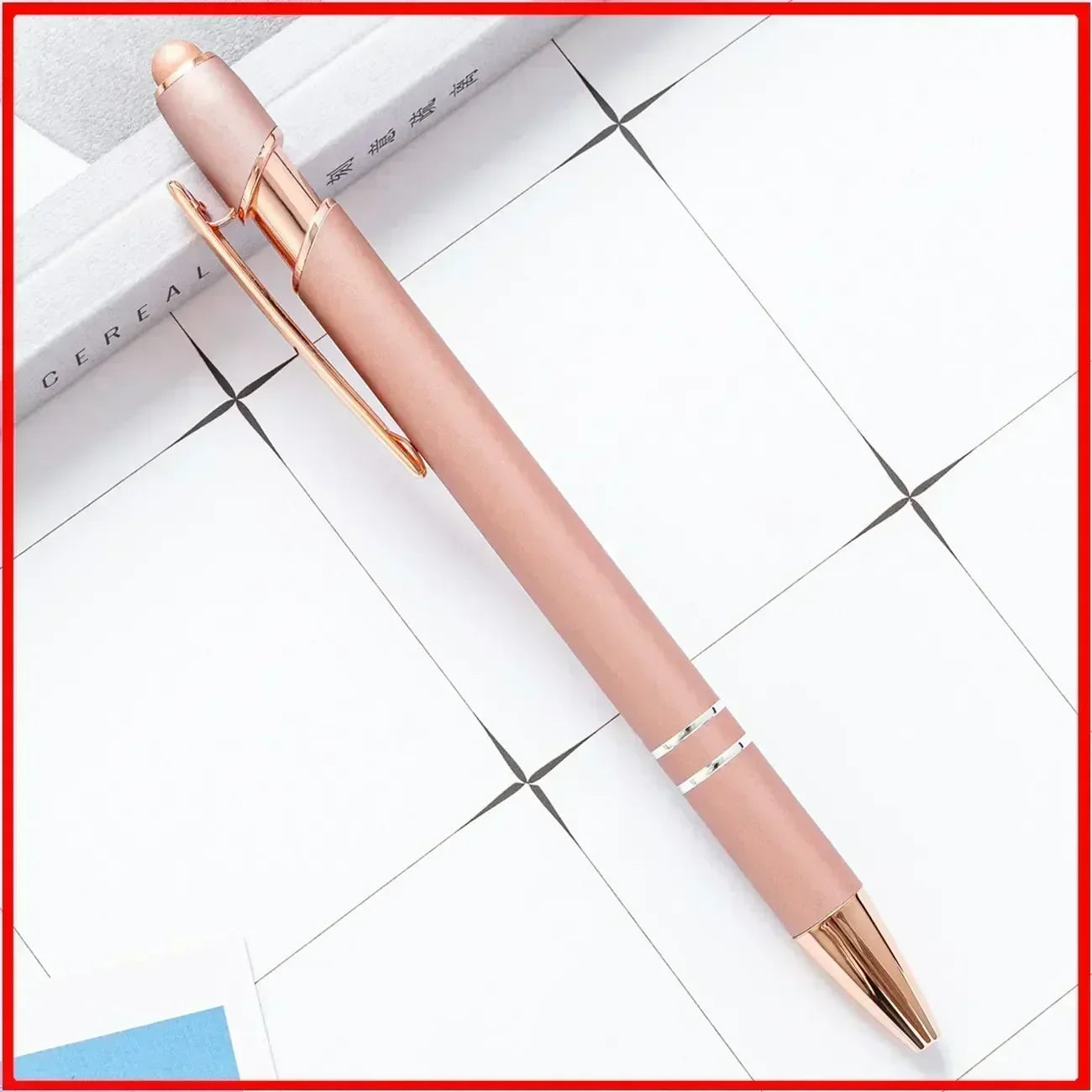 50pcs Light Metal Ballpoint Pen Touch Screen Pen Office School Advertising Pen Custom Logo Text Engraving Laser Engraving