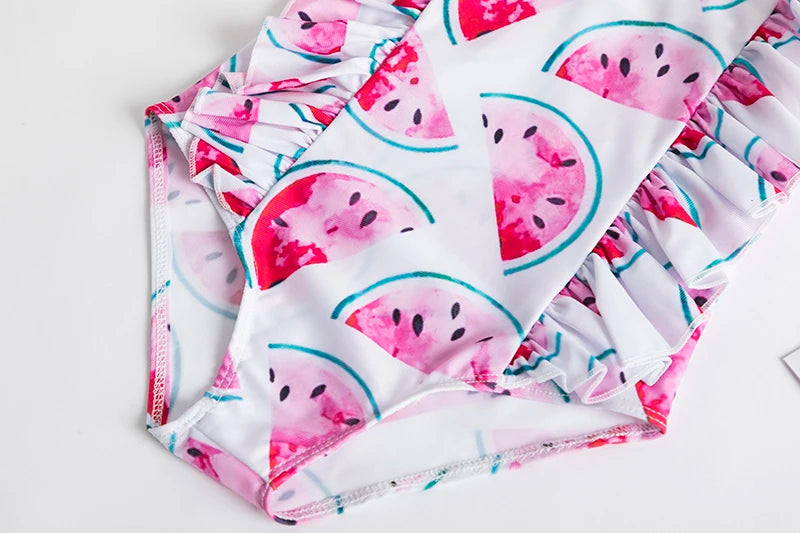 Trajes de baño de una pieza para niñas de 1, 2, 3, 4 y 5 años, estampados, para playa, verano, con lazo