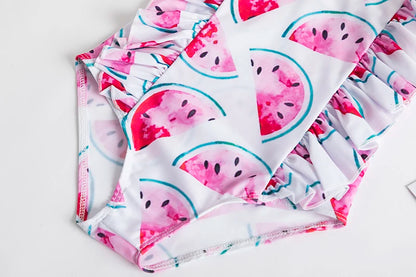 Trajes de baño de una pieza para niñas de 1, 2, 3, 4 y 5 años, estampados, para playa, verano, con lazo