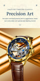 CAREKISO Fashion Men's Watches Original Mechanical Leather Men Clock Waterproof Hollow Tourbillon Automatic Man Watch Reloj Male