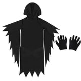 Disfraz de grito para niños, vestido elegante para niños, fiesta de Halloween, disfraz de cara de fantasma de la muerte y terror, disfraz de Halloween para niños y adolescentes