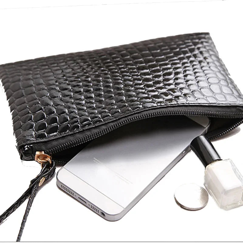 Women Black Cosmetic Bag Zipper Small Makeup Bag Traveling Neceser Ladies Cosmetics Clutch Purse Toiletry Organizer Case Pouch