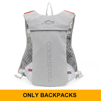 Mochila ultraligera de 5 l para correr en senderos al aire libre, chaleco de hidratación para correr, bolsa transpirable para ciclismo de maratón, botella de agua de 500 ml.