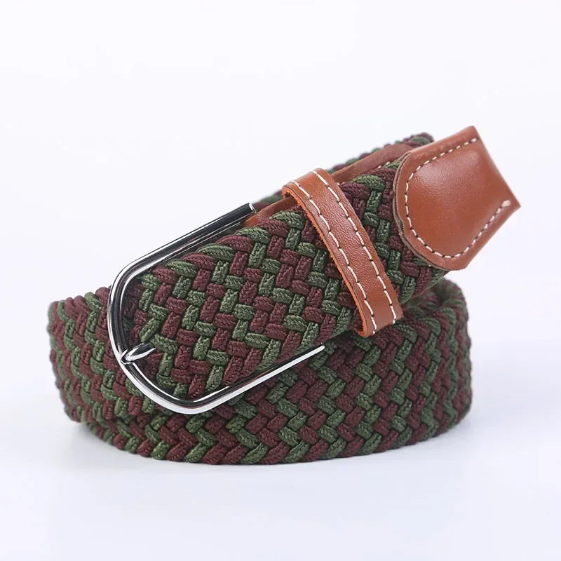 Women's Belt Fashion Casual Woven Elastic Belt Outdoor Sports Military Tactical Strap Climbing Work Belt Unisex Jeans Pants