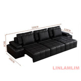 MINGDIBAO Modern Genuine Leather Sectional Sofa Bed – Convertible Couch with Tufted Backrest and Armrest,Functional Sleeper Sofa