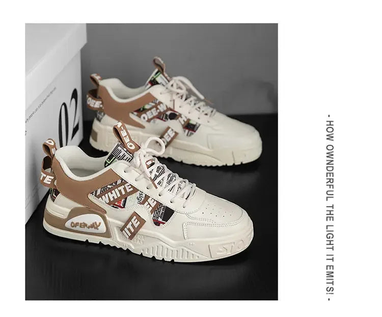 Casual Fashion Leather Sneakers New Skateboard Men's Shoes Outdoor Running Sports Shoes Hiking Tennis Platform Luxury Footwear