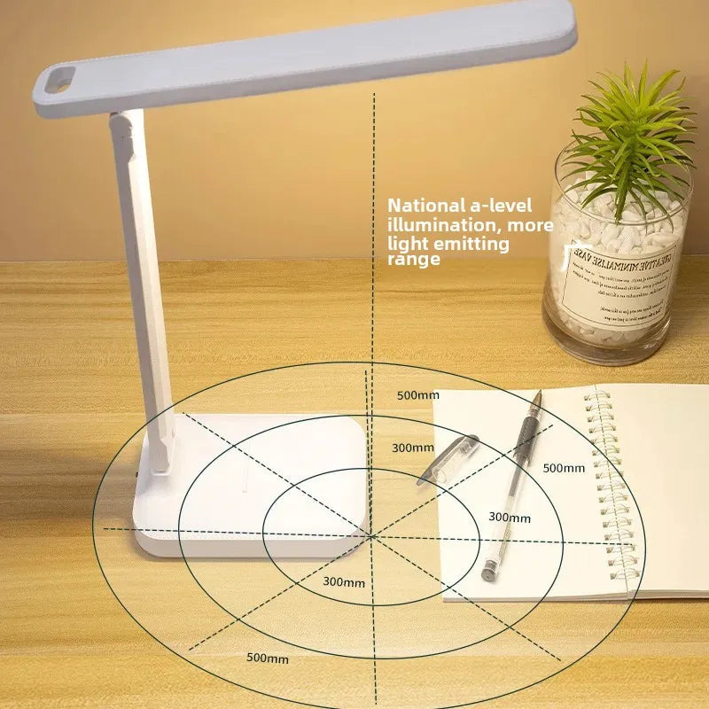 Lámpara LED de escritorio plegable creativa, protección ocular para estudiantes, lectura, escritura, lámpara de noche para dormitorio, cuerpo de plástico regulable