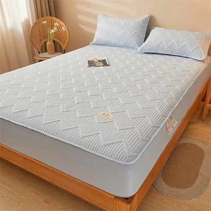 Waterproof Quilted Mattress Cover - Cotton Top, Antibacterial Fiber Fill, TPU Waterproof Layer - A-Class Health Standard