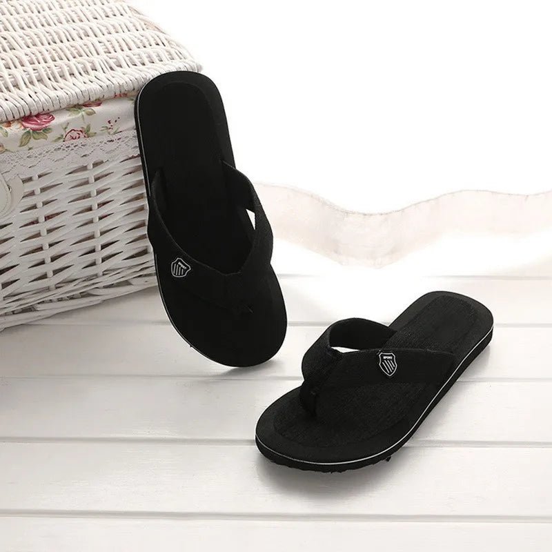 Men's Casual Flip Flops Fashion Beach Shoes Men Summer Non-Slip Flat Slides Mens Slippers Indoor House Shoes Man Male Slipper