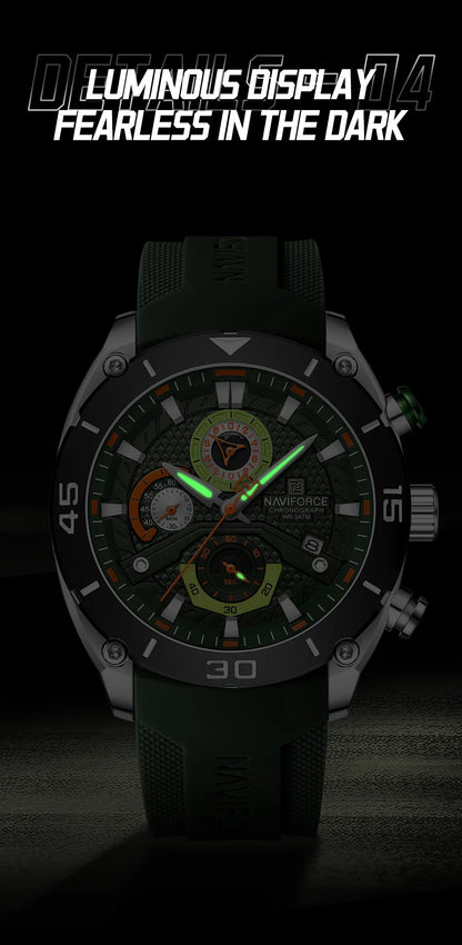 NAVIFORCE Sport Watch for Men Waterproof Quartz Wristwatch Chronograph Military Clock With Luminous Reloj Hombre Male Gift 2024