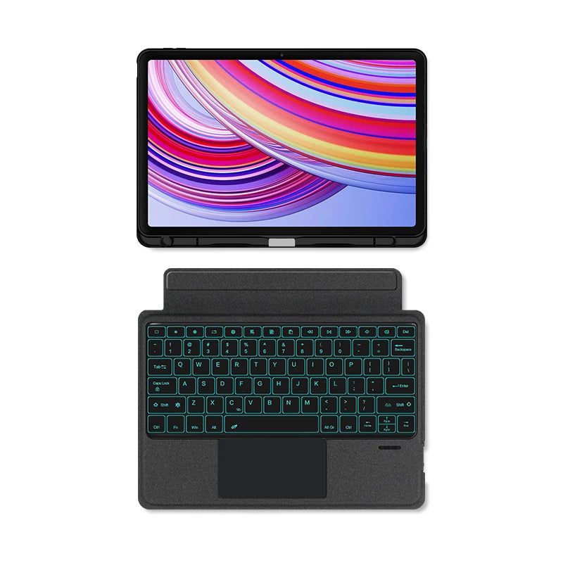 AJIUYU Backlight Magic Keyboard For XiaoMi Redmi Pad Pro 12.1 inch Folio Smart Case Portuguese Spanish Arabic Keyboard Cover