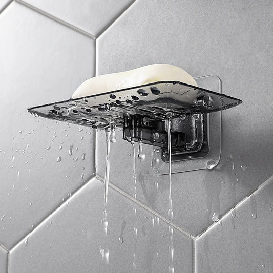 Jabonera de pared sin perforar, doble capa, para esponja y jabón, accesorios de baño, autoadhesivas
