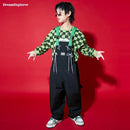 Boys Hip Hop Loose Overalls Girls K-pop Cargo Pants Kids Dungaree Joggers Children Jumpsuit Street Dance Romper Teen Streetwear