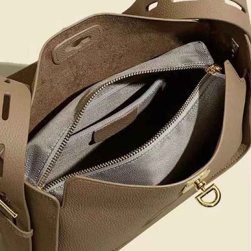 New Genuine Leather Luxury Designer Women's Shoulder Crossbody Underarm Bags Cowhide Ladies' Large Capacity Tote Bag Fashion Purse