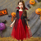 Fantasia de Vampira para Meninas (Halloween) – Vestido de Noiva Fantasma/Vampira – Traje para Festa de Carnaval e Estilo Gótico Escarlate