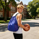 Men Women Sports Backpack, Drawstring Gym Backpack with Side Mesh Pockets, Waterproof Workout Backpack for Basketball Soccer Swi