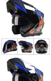 BLD Modular Motorcycle Full Face Helmet ECE Flip-up Double Anti-Fog Visor Purple Bird Sport Design In Stock Adult Men and Women