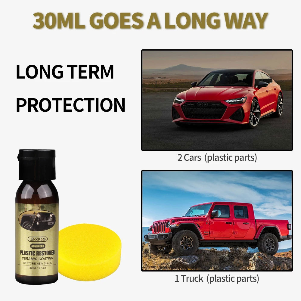 Car Plastic Restorer Ceramic Coating 2-3 Years Long-Lasting Protect Repair Whitening Black Shine Plastic Trim &amp; Rubber Care