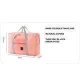 New Polyester Travel Handbag Large Capacity Waterproof Duffle Bag Solid Color Foldable Hand Luggage Shoulder Bag Women&Men
