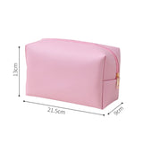 Solid Color Cosmetic Bags for Women Travel Portable Makeup Storage Bag Zipper Toiletry Pouch