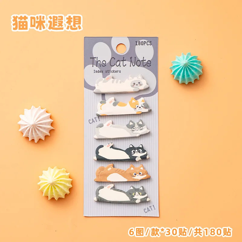 1 Set Stationery DIY Leisure Cat Series Cute Paper Memo Pad Sticker Post Sticky Notes Notepad School Office Supplies