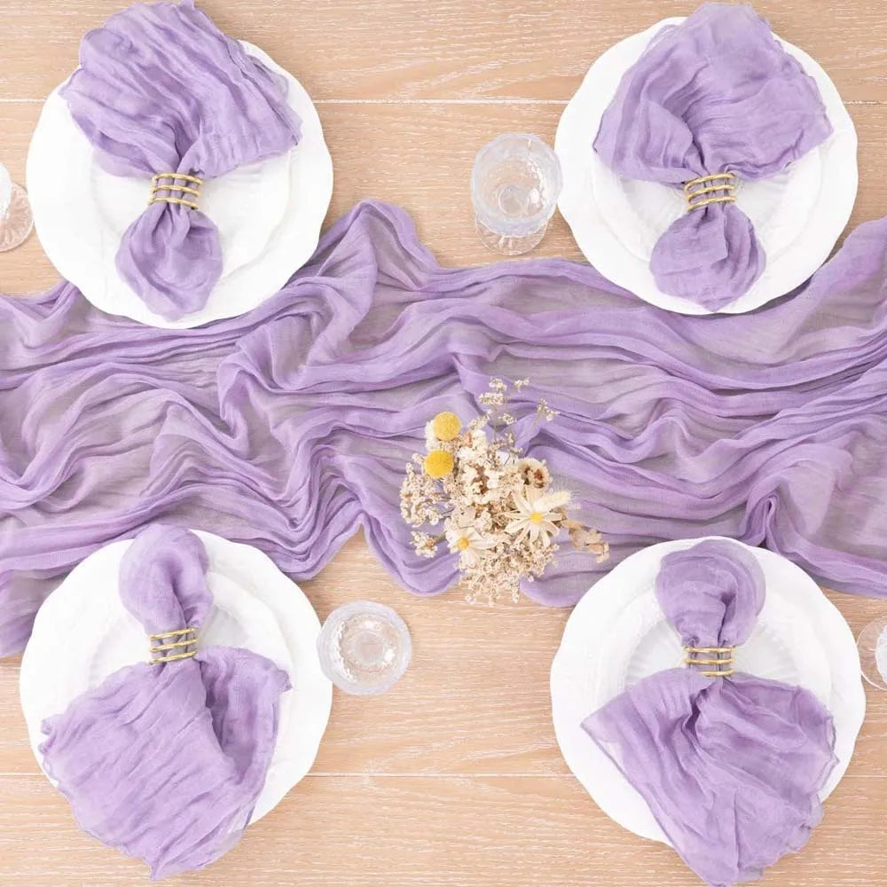 Set of 12 Gauze Cheesecloth Napkins Cloth Bulk Dinner Table Napkins for Home Wedding Valentine's Party Event Table Decoration