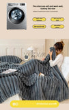 Solid Thickened Wide Striped Flannel Multifunctional Blanket, Can Be Used As Bed Sheet Cover Blanket, Sofa Blanket,nap Blanket
