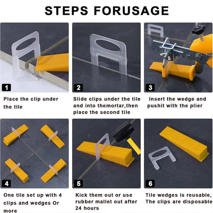 100-1500Pcs Ceramic Tile Leveling System Clips Tile Spacers Laying Clips 0.35/0.5/1/1.5/2/2.5/3mm Construction Tools