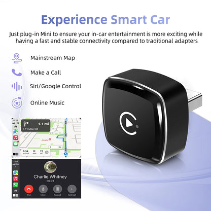 2025 New Adapter 2in1 Mini CarPlay Box Wired To Wireless CarPlay Android Auto Smart Box Bluetooth Connect Plug&Play For 98% Cars