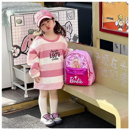 Kawaii Barbie Cartoon Anime Fashion Backpack Girl Barbie Princess Backpack Cute Kindergarten Kids Schoolbag Gift Toys