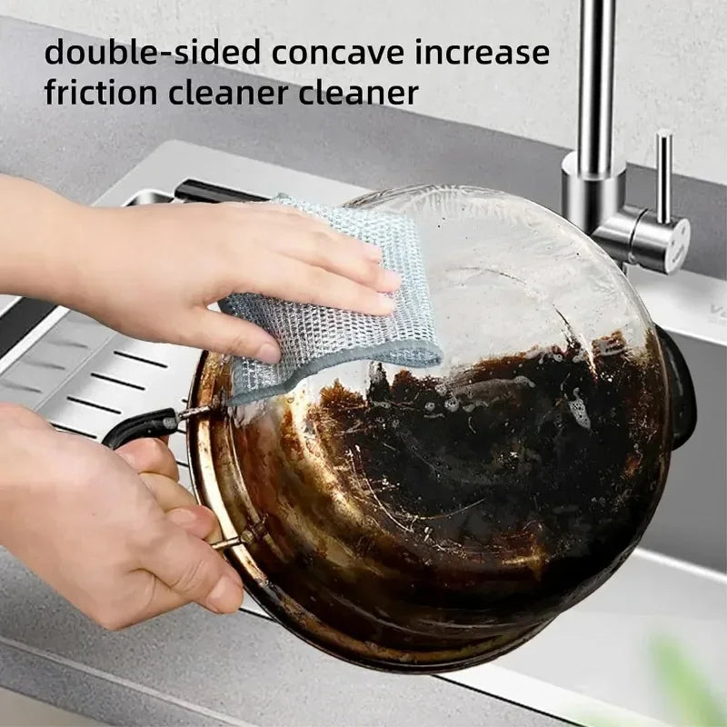 1-20 paños de limpieza mágicos de alambre de acero metálico de doble cara gruesos para cocina, vajilla, ollas, toallas, herramientas de limpieza