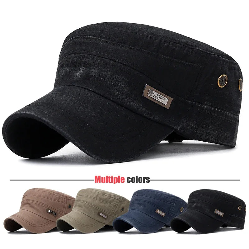 Military Cadet Flat Cap Fashion Clothes Adjustable Snapback Hat Unisex New Fashion Classics Outdoor Casual Sport Baseball Cap