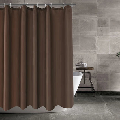 Cortina de ducha de tela sólida resistente, impermeable, para baño, tamaño largo, 230/200 cm, color negro, blanco, gris, marrón y azul.