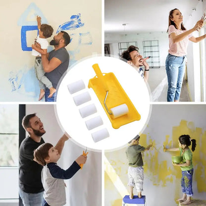 Small Paint Roller Set Mini Roller Edger Brush For Wall Painting With Paint Tray Interior Paint Brushes Painting Tools For Room