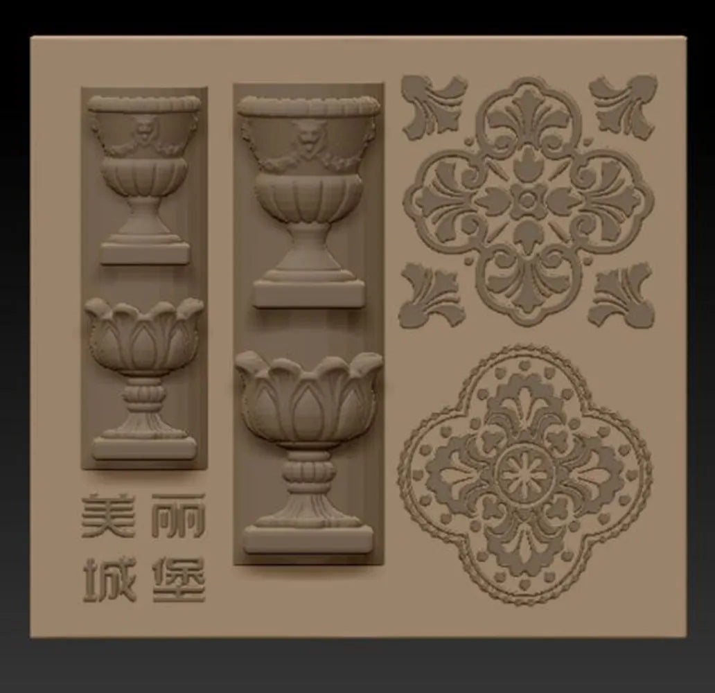 1pc Lattice Window Gothic Chinese Style 3D Acrylic Mold  Nail Art Decorations DIY Design Silicone Nails  Mold