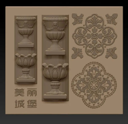 1pc Lattice Window Gothic Chinese Style 3D Acrylic Mold  Nail Art Decorations DIY Design Silicone Nails  Mold