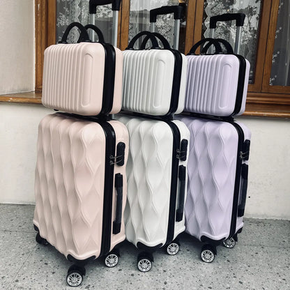 Luggage Set of 2 Pieces, Carry-On Luggage Bag 20inch Portable Small Suitcase Set 14inch Handbag Trolley Case with Universal Wheels Lightweight Travel Gift Code Lock Suitcase