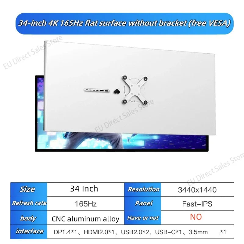 Kuycon Q34W 34-inch 4k165hz monitor e-sports gaming ultra-clear laptop desktop external mirror screen new original
