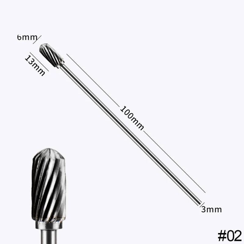 Extra Long 100mm Rotary Rasp File Carving Grinder Abrasive Tools Carbide Burr Alloy Bits Milling Cutter Drill For Metal Wook