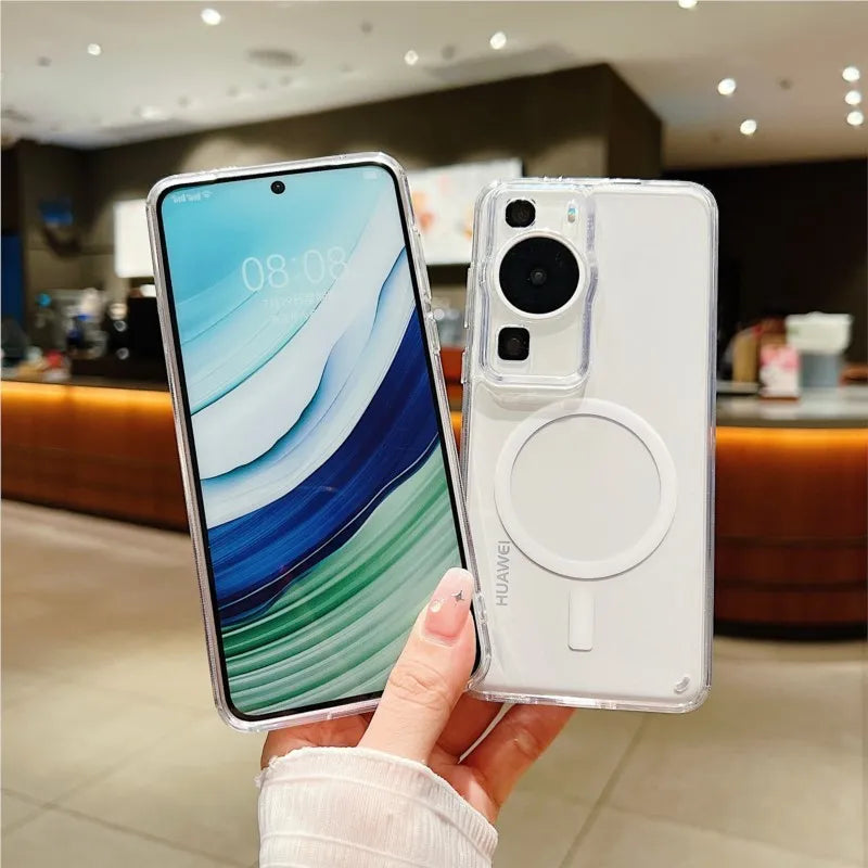 Transparent For Magsafe Case for Xiaomi Mi 15 14 13 Pro Ultra 13T 14T Redmi Note 13 14 4G 5G Magnetic Shockproof Hard Cover