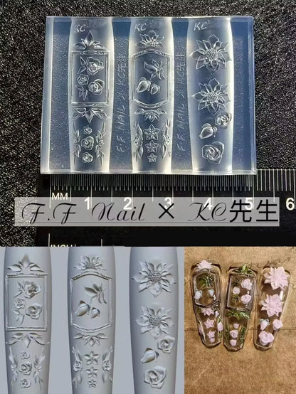 1pc  Snake Flamingo Jellyfish Dragon Dtream 3D Acrylic Mold  Nail Art DIY  Silicone  Nail Art Templates Nails Mold