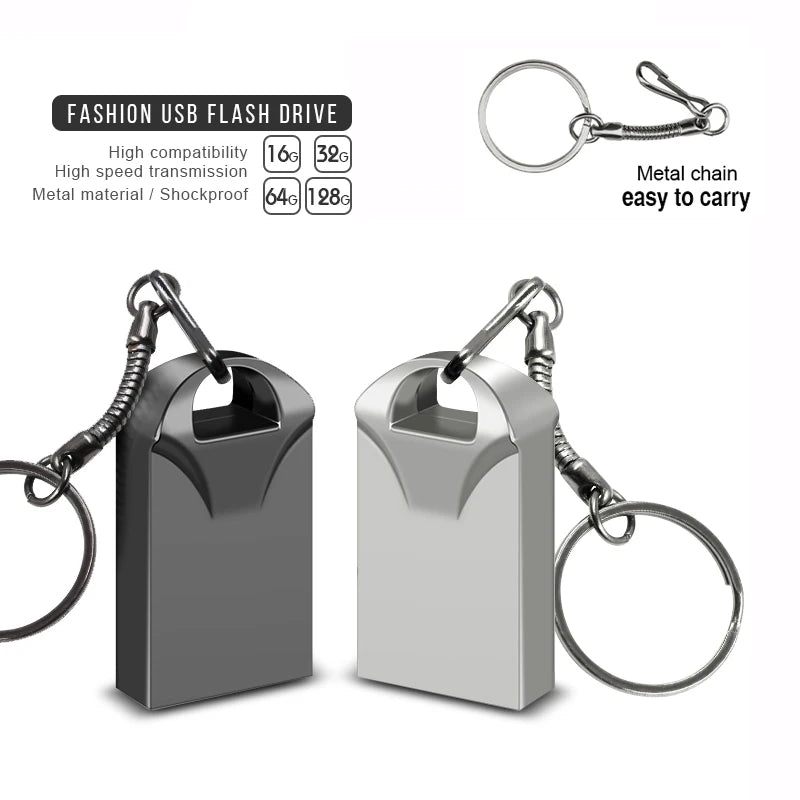 USB Pen Drive 128GB 2.0 USB Flash Drive 4GB 8GB 16GB 32GB Metal PenDrive High Speed ​​Usb Memory stick 256gb 512gb Creative Gifts