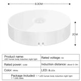 Kit com 2 a 6 unidades de Luz Noturna LED com Sensor de Movimento, Recarregável via USB, 3 Cores de Luz – Ideal para Armários, Guarda-roupas, Escadas e Closets (Sem Fio)