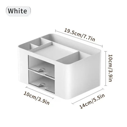 1PC Pen Organizer With 2 Drawer Multi-Functional Pencil Holder For Desk Holder Storage Box For Desk Office Supplies Vanity Table
