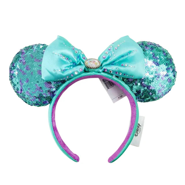 Diadema con orejas de Minnie y lazos grandes de Disney, ideal para disfraz de cosplay, de peluche, para adultos y niños. 