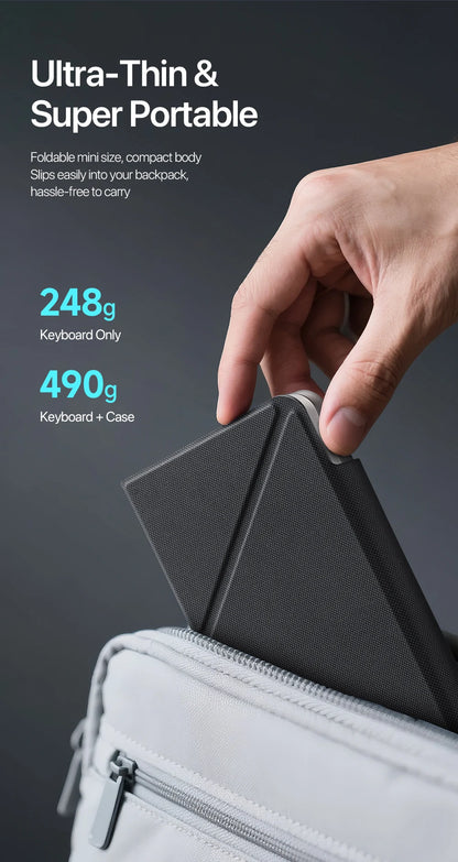 DUX DUCIS Foldable Bluetooth 5.0 Keyboard with Touchpad & Phone Holder For Phones Tablets PC iOS Android Windows Mac