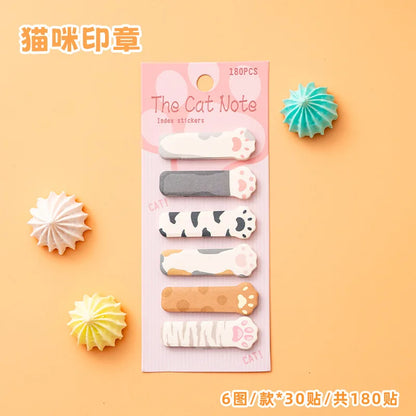 1 Set Stationery DIY Leisure Cat Series Cute Paper Memo Pad Sticker Post Sticky Notes Notepad School Office Supplies
