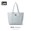 LEE Unisex Utility Canvas Leather Zipper Tote Bag Casual Denim Daily Shopping Handbag Women Men Durable Student School Book Bag