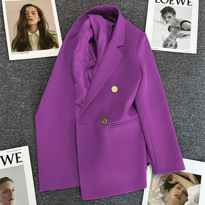 Women's Suit Coat Elegant Sports Casual Blazer Korean Fashion Luxury Jacket Spring Autumn Solid Color Ladies Clothing